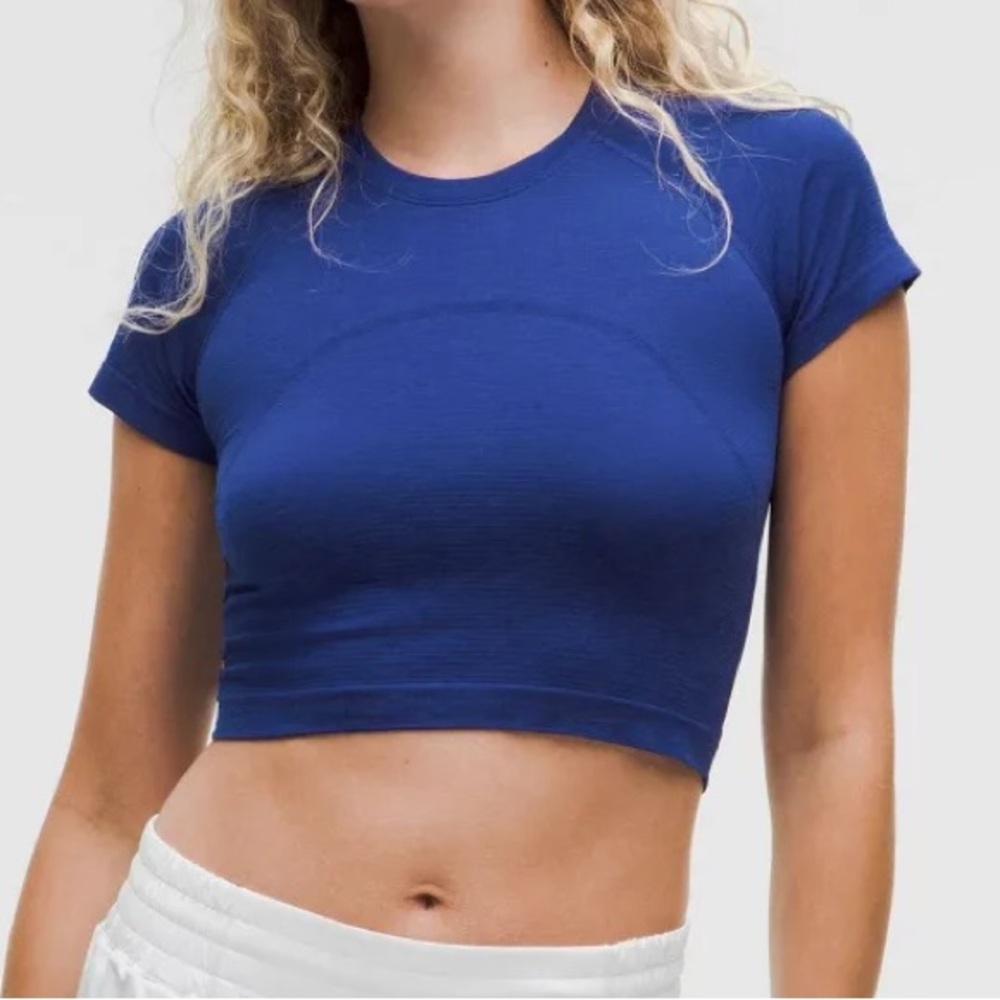 Lululemon Blue Crop Tee